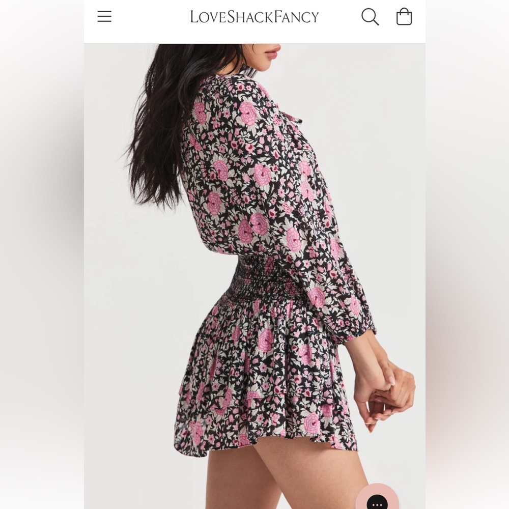 Netra Mini Dress | LoveShackFancy | RASPBERRY SPICE LATTE / P - Picture 6 of 7